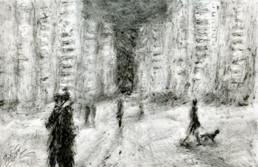 Рисунок под названием ""Снежный московский…" - Salidjon Mamatkulov, Подлинное произведение искусства