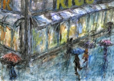 Рисунок под названием ""Дождь"" - Salidjon Mamatkulov, Подлинное произведение искусства
