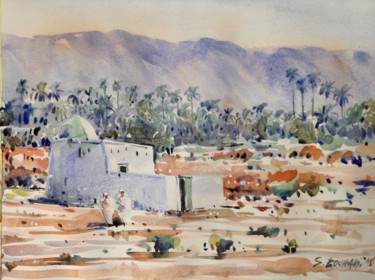 Painting titled "Sidi Zarzour" by Salim Bouhali, Original Artwork, Watercolor