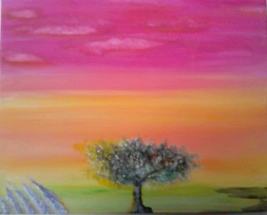 Malerei mit dem Titel "Un olivier provença…" von Salima El Jazouli, Original-Kunstwerk, Acryl
