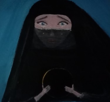 Painting titled "La souffrance extré…" by Salima El Jazouli, Original Artwork, Acrylic