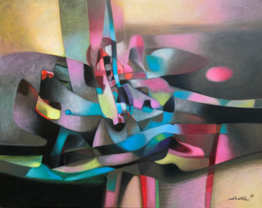 Painting titled "Nodus" by Salima Mékahli, Original Artwork, Oil