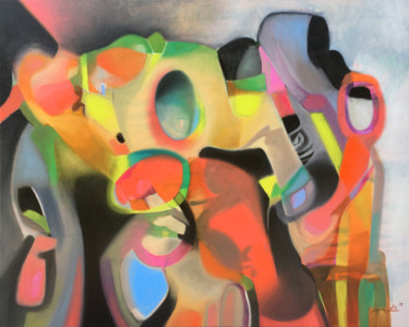 Pop Painting titled "Pop" by Salima Mékahli, Original Art, Oil