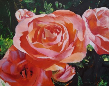 Painting titled "Morning Rose" by Yanis Salimov, Original Artwork, Oil