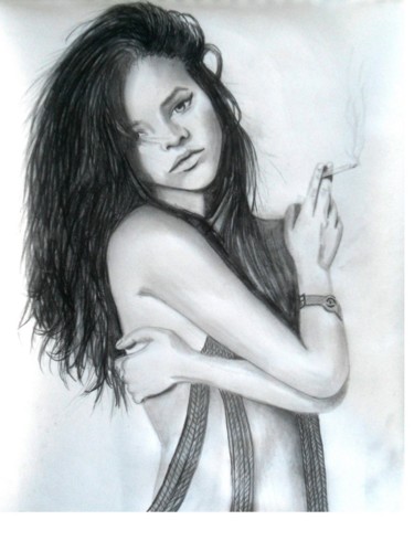 Drawing titled "reveuse-barbara.jpg" by Lolo, Original Artwork, Pencil