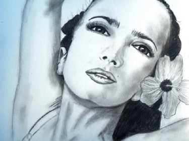 Drawing titled "flamenco.jpg" by Lolo, Original Artwork, Pencil