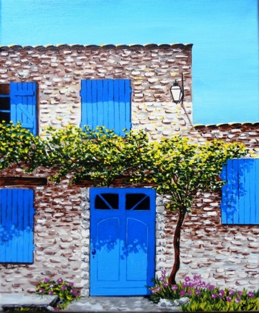 Peinture intitulée "maison-en-provence.…" par Lolo, Œuvre d'art originale