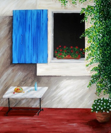 Peinture intitulée "fenetre-sur-cour.jpg" par Lolo, Œuvre d'art originale