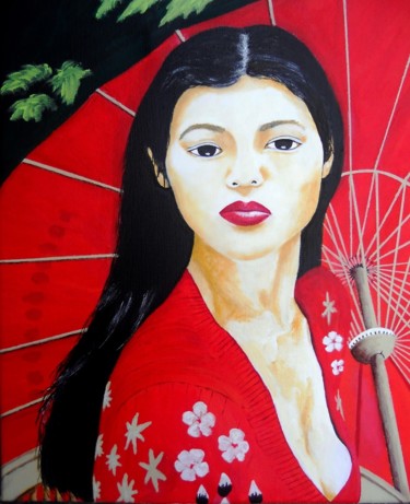 Peinture intitulée "beaute-asiatique-1.…" par Lolo, Œuvre d'art originale