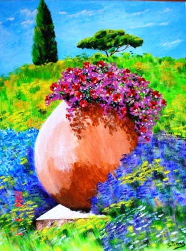 Peinture intitulée "la-jarre.jpg" par Lolo, Œuvre d'art originale, Acrylique