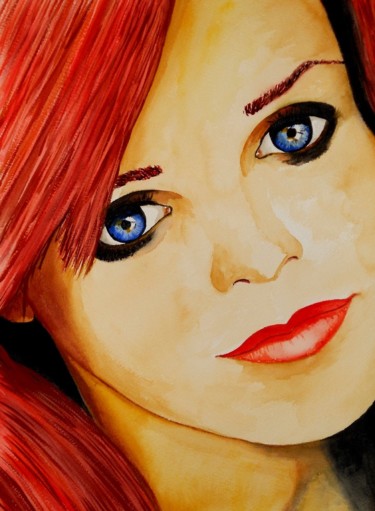 Painting titled "alyson.jpg" by Lolo, Original Artwork, Watercolor