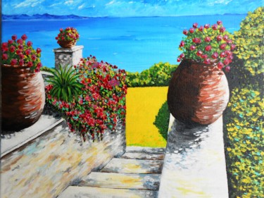 Peinture intitulée "descente-au-jardin.…" par Lolo, Œuvre d'art originale, Acrylique