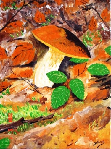 Painting titled "cepe-sur-lit-de-feu…" by Lolo, Original Artwork, Acrylic