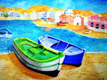 Peinture intitulée "mediterraneenne.jpg" par Lolo, Œuvre d'art originale, Acrylique
