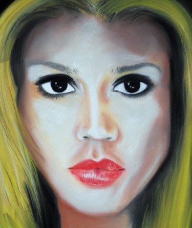 Drawing titled "Jessica-A" by Lolo, Original Artwork, Pastel