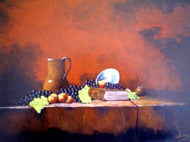 Painting titled "La-vieille-table" by Lolo, Original Artwork, Acrylic