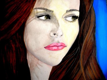 Peinture intitulée "Kristen Stewart ..." par Lolo, Œuvre d'art originale, Aquarelle