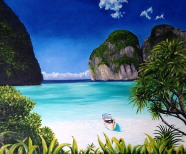 Peinture intitulée "Phi-phi-island." par Lolo, Œuvre d'art originale, Huile