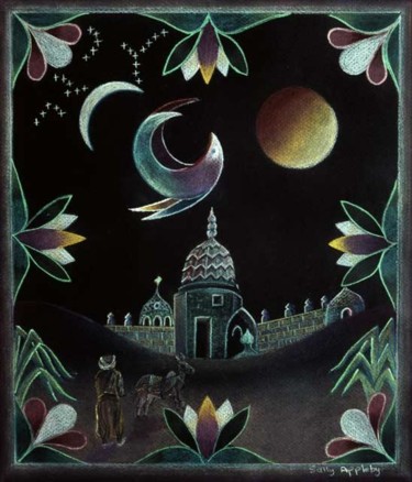 Peinture intitulée "Islamic Night" par Sally Appleby, Œuvre d'art originale, Huile