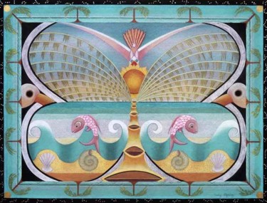 Peinture intitulée "Sea Butterfly" par Sally Appleby, Œuvre d'art originale, Huile