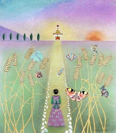 Peinture intitulée "Butterfly Path" par Sally Appleby, Œuvre d'art originale, Huile