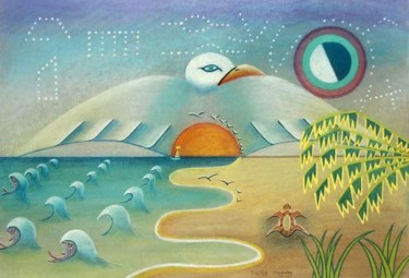Peinture intitulée "Seagull" par Sally Appleby, Œuvre d'art originale, Huile