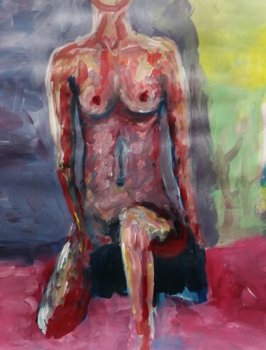 Painting titled "Femme1.jpg" by Salma Chaabane, Original Artwork, Acrylic