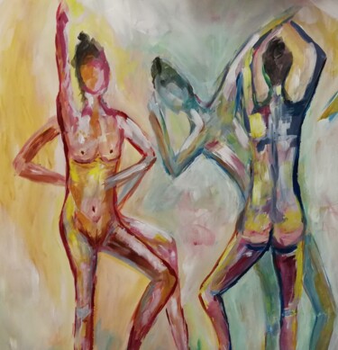 Painting titled "Femmedance.jpg" by Salma Chaabane, Original Artwork, Acrylic