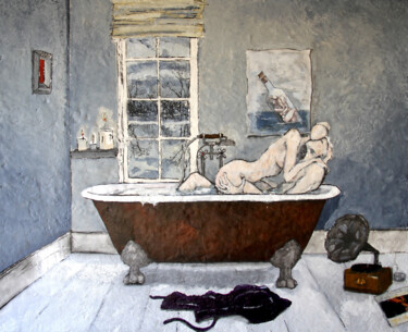 Peinture intitulée "En attendant demain" par Karine Salmieri, Œuvre d'art originale, Acrylique