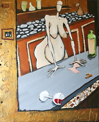 Peinture intitulée "bar" par Karine Salmieri, Œuvre d'art originale