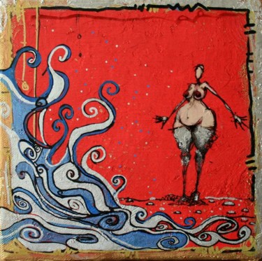 Peinture intitulée "La vague" par Karine Salmieri, Œuvre d'art originale