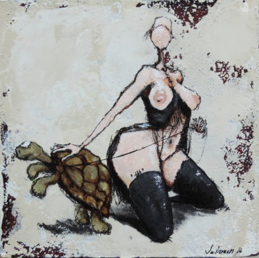Painting titled "Au pied" by Karine Salmieri, Original Artwork, Acrylic