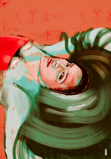 Digital Arts titled "Autoportrait" by Salomé Pilot (Nomé), Original Artwork, Digital Painting