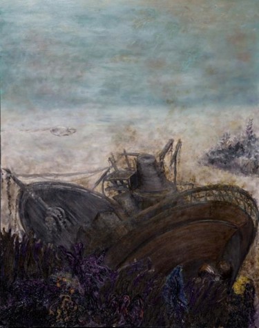 Pintura titulada "Épave Solitaire, (L…" por Salome De Cambra, Obra de arte original, Oleo