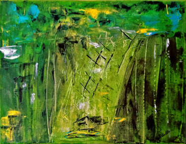 Painting titled "Cascata delle Marmo…" by Salotti •  Artist, Original Artwork, Acrylic