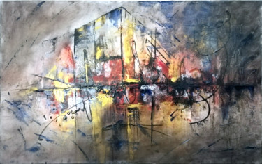Painting titled "Caos in stazione" by Salotti •  Artist, Original Artwork, Acrylic