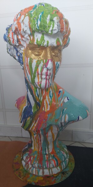 Sculptuur getiteld "David d'or" door Saloua Mercier, Origineel Kunstwerk, Acryl