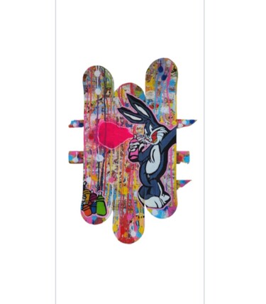 Pittura intitolato "Bugs bunny skate tag" da Saloua Mercier, Opera d'arte originale, Acrilico