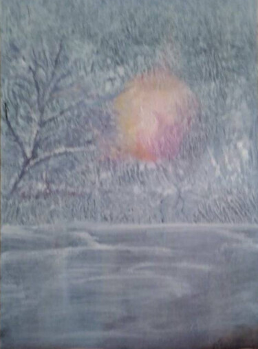 Картина под названием "Метель на озере." - Зоя Маслий, Подлинное произведение искусства, Масло
