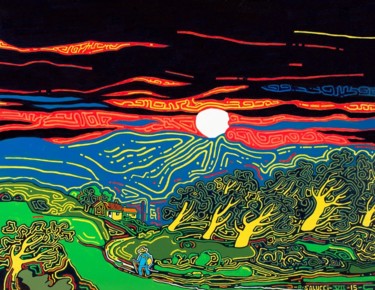 Peinture intitulée "59-Le-soleil-ne-tou…" par Roger Salucci, Œuvre d'art originale, Acrylique