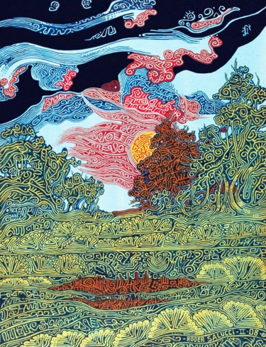 Peinture intitulée "10-soleil-dialoguan…" par Roger Salucci, Œuvre d'art originale, Acrylique