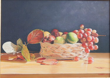 Pintura titulada "Nat.Morta c/uvas" por Salvado Canaria, Obra de arte original, Oleo