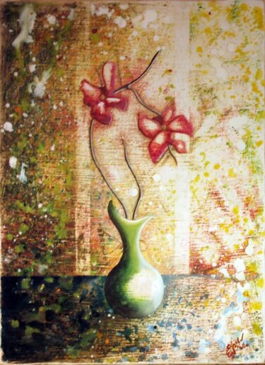 Pintura titulada "jarron" por Salvador Cabello, Obra de arte original