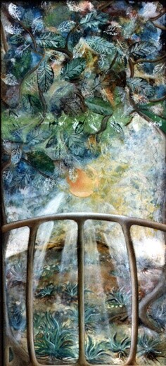 Peinture intitulée "balcon" par Salvador Cabello, Œuvre d'art originale