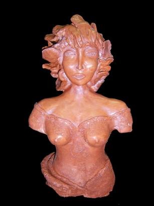 Sculpture intitulée "Buste Femme" par Salvador Christine, Œuvre d'art originale