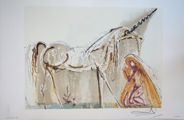 Gravures & estampes intitulée "La Licorne" par Salvador Dali, Œuvre d'art originale, Lithographie