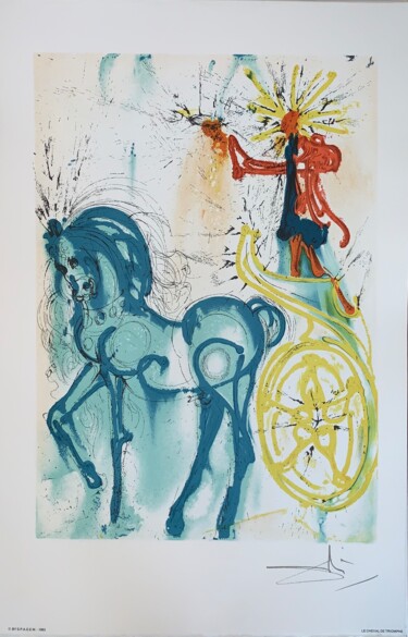 "Le Cheval De Triomp…" başlıklı Baskıresim Salvador Dali tarafından, Orijinal sanat, Litografi