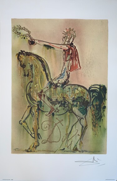 Druckgrafik mit dem Titel "Le Chevalier Romain" von Salvador Dali, Original-Kunstwerk, Lithographie