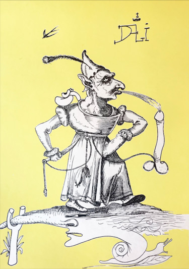 Druckgrafik mit dem Titel "Les Songes Drolatiq…" von Salvador Dali, Original-Kunstwerk, Lithographie