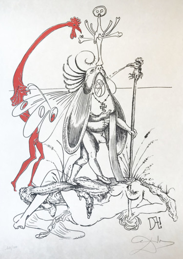 Druckgrafik mit dem Titel "Les Songes Drolatiq…" von Salvador Dali, Original-Kunstwerk, Lithographie